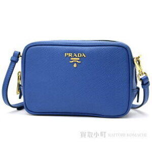 Prada Saffiano Metal Logo Pochette Calfskin shoulder smartphone camera AZZURRO
